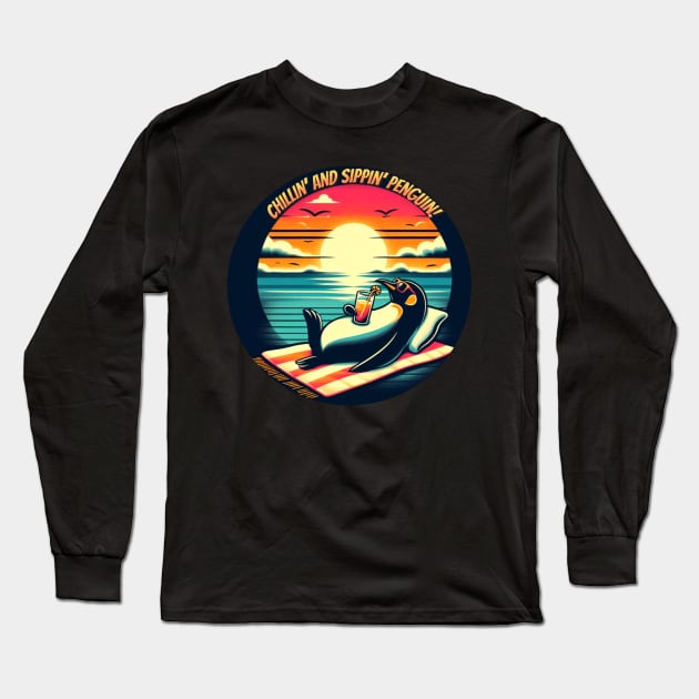 Penguin Paradise Sip Long Sleeve T-Shirt by shipwrecked2020